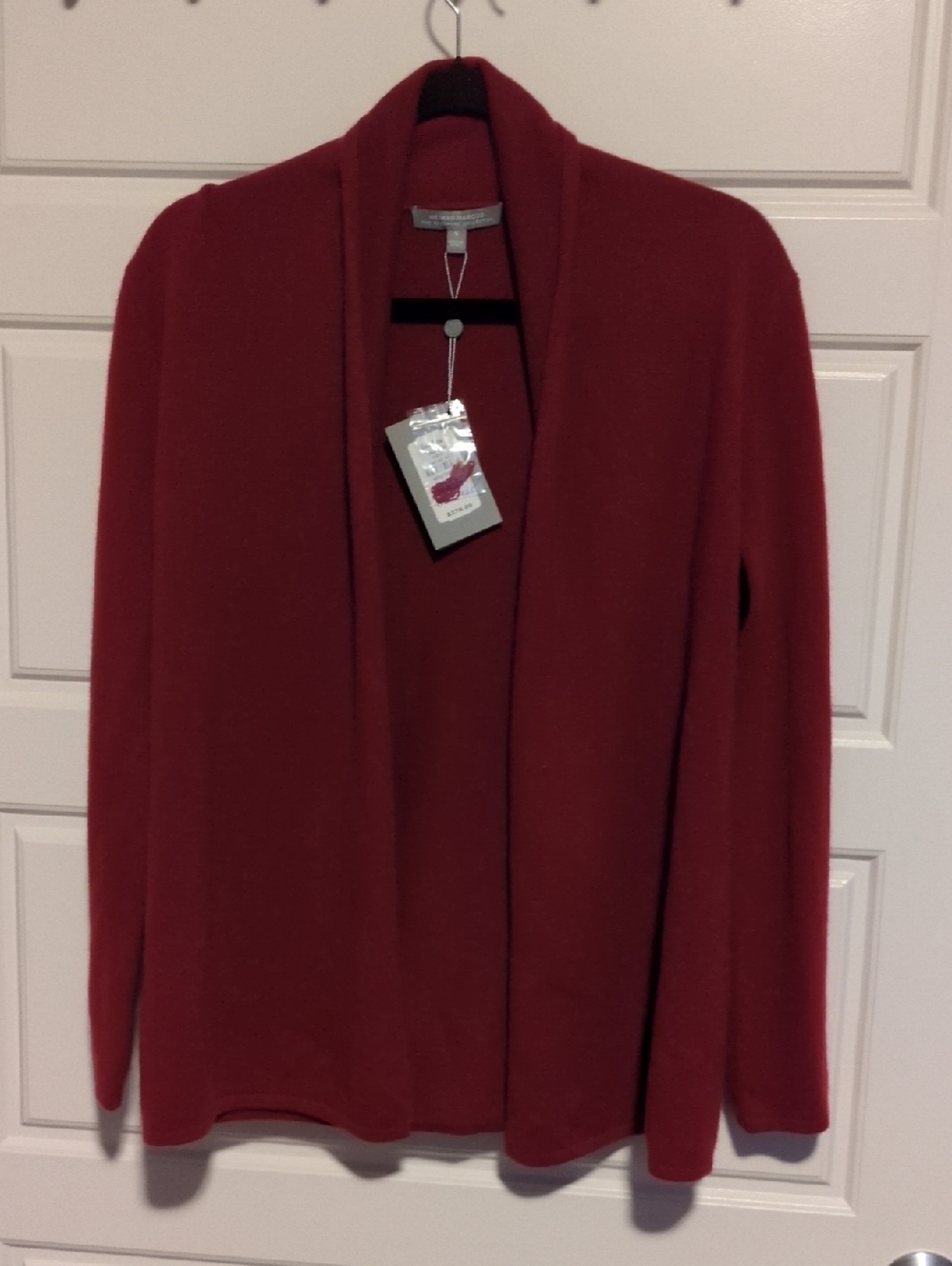 Neiman Marcus The Cashmere Collection Deep Red Cardigan Sweater